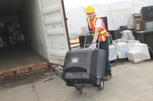 Materials being loaded for transfer to a recycling centre in Hillingdon